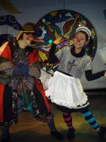 Tengu and clown waitress
