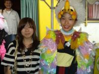 Costume Design Contest Winner Rika Nomi with Nana Ikeda, who played the character "Te" (tay) in the costume Rika designed. 