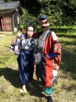Hachibei (Mugi Yamato) and Yokubari Tengu (Yukino Ikeda)