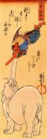 white elephant and tengu by hokusai